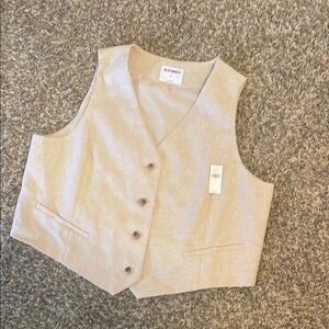 Old Navy Linen Button-Up Vest